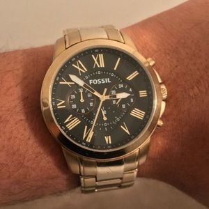 Gold Fossil Watch